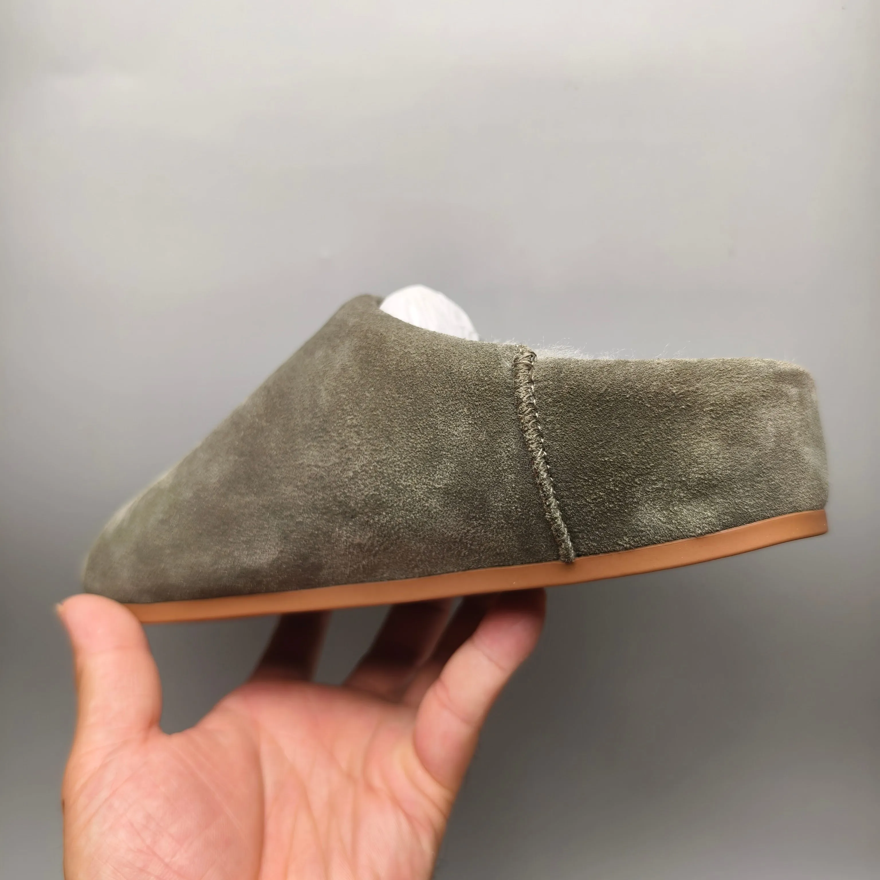 💰440 UGG sheepskin all-in-one snow boots 1390 home slip-on casual shoes Color: Maroon Black Sand Green Matching Size: 35-40